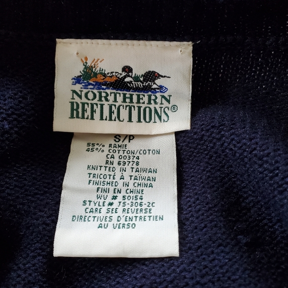 Vintage Northern Reflections Button Front Cardigan Size S Blue Floral - Picture 13 of 14